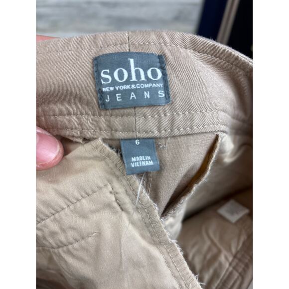 New York & Co. Women’s 6 Tan 4” Hampton Cotton Blend Chino Shorts NWT - Picture 3 of 5